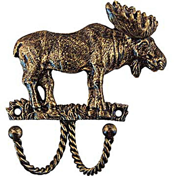 Sierra Lifestyles - Big Sky Cabinet Hardware Decorative Hook - Moose - Pewter - cabinetknobsonline