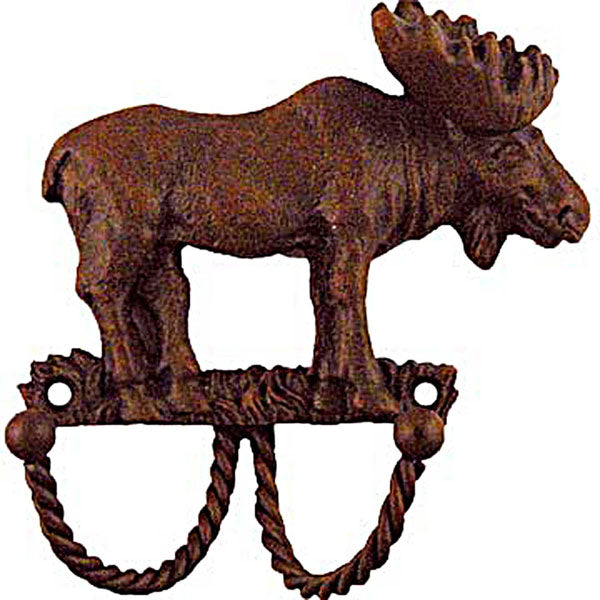 Sierra Lifestyles - Big Sky Cabinet Hardware Decorative Hook - Moose - Rust - cabinetknobsonline