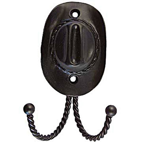 Sierra Lifestyles - Big Sky Cabinet Hardware Decorative Hook - Cowboy Hat - Black - cabinetknobsonline