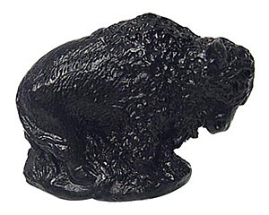 Sierra Lifestyles - Big Sky Cabinet Hardware Buffalo Knob - Left - Black - cabinetknobsonline