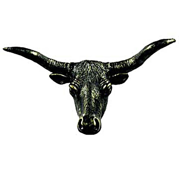 Sierra Lifestyles - Big Sky Cabinet Hardware Longhorn Knob - Bronzed Black - cabinetknobsonline