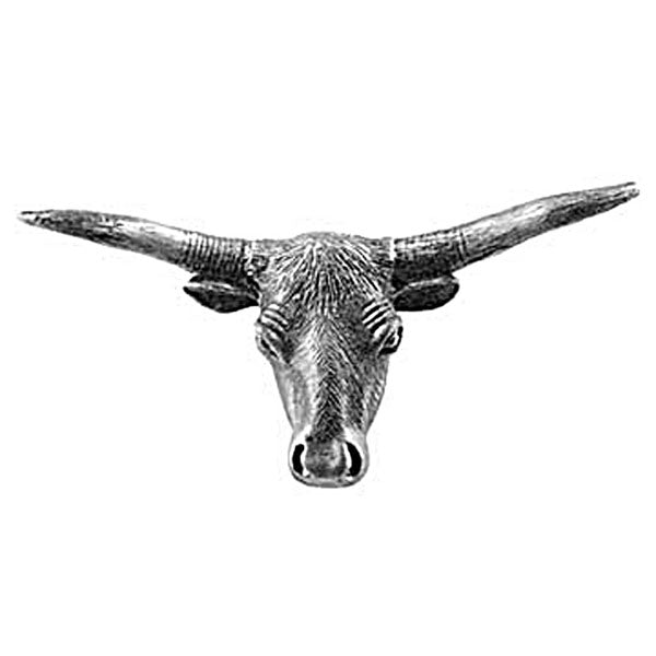 Sierra Lifestyles - Big Sky Cabinet Hardware Longhorn Knob - Pewter - cabinetknobsonline