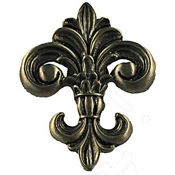 Sierra Lifestyles - Big Sky Cabinet Hardware Fleur De Lis Knob - Antique Brass - cabinetknobsonline