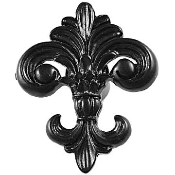 Sierra Lifestyles - Big Sky Cabinet Hardware Fleur De Lis Knob - Black - cabinetknobsonline