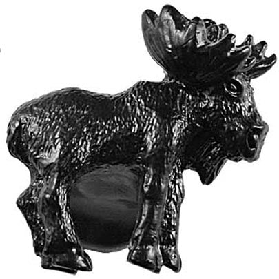 Sierra Lifestyles - Big Sky Cabinet Hardware Realistic Moose Knob - Right Facing - Black - cabinetknobsonline