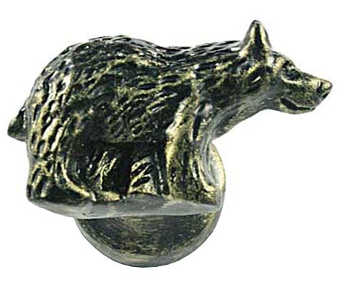 Sierra Lifestyles - Big Sky Cabinet Hardware Bear Knob - Right Facing - Bronzed Black - cabinetknobsonline