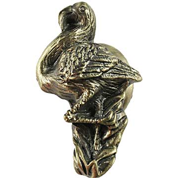 Sierra Lifestyles - Big Sky Cabinet Hardware Flamingo Knob - Antique Brass - cabinetknobsonline