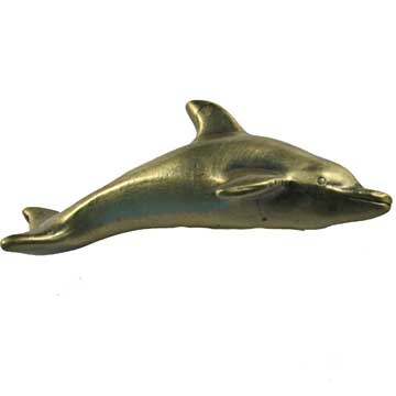 Sierra Lifestyles - Big Sky Cabinet Hardware Dolphin Knob - Antique Brass - cabinetknobsonline