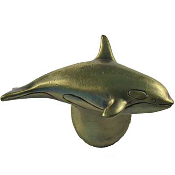 Sierra Lifestyles - Big Sky Cabinet Hardware Orca Knob - Antique Brass - cabinetknobsonline