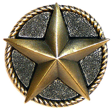Sierra Lifestyles - Big Sky Cabinet Hardware Star Knob - Antique Brass - cabinetknobsonline