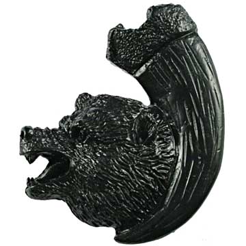 Sierra Lifestyles - Big Sky Cabinet Hardware Bear with Claw Knob - Left Facing - Black - cabinetknobsonline