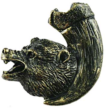 Sierra Lifestyles - Big Sky Cabinet Hardware Bear with Claw Knob - Left Facing - Bronzed Black - cabinetknobsonline