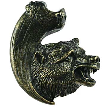 Sierra Lifestyles - Big Sky Cabinet Hardware Bear with Claw Knob - Right Facing - Bronzed Black - cabinetknobsonline