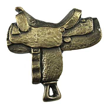 Sierra Lifestyles - Big Sky Cabinet Hardware Saddle Knob - Antique Brass - cabinetknobsonline