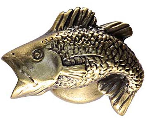 Sierra Lifestyles - Big Sky Cabinet Hardware Bass Knob - Antique Brass - cabinetknobsonline