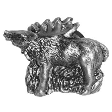 Sierra Lifestyles - Big Sky Cabinet Hardware Standing Elk Knob - Pewter - cabinetknobsonline