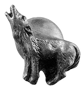 Sierra Lifestyles - Big Sky Cabinet Hardware Howling Wolf Knob - Pewter - cabinetknobsonline