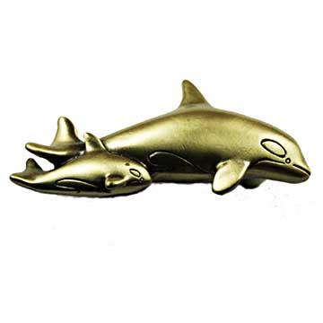 Sierra Lifestyles - Big Sky Cabinet Hardware Orca Pull - Antique Brass - cabinetknobsonline