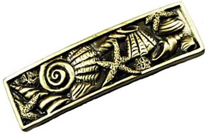 Sierra Lifestyles - Big Sky Cabinet Hardware Sea Shells Pull - Antique Brass - cabinetknobsonline