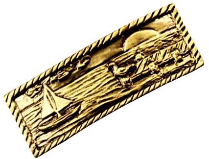 Sierra Lifestyles - Big Sky Cabinet Hardware Sail Boat Scene - Antique Brass - cabinetknobsonline