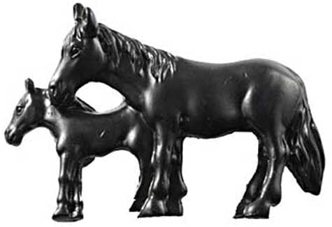 Sierra Lifestyles - Big Sky Cabinet Hardware Mare and Foal Pull - Black - cabinetknobsonline