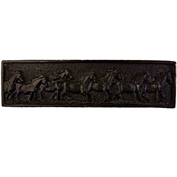 Sierra Lifestyles - Big Sky Cabinet Hardware Running Horse Pull - Black - cabinetknobsonline