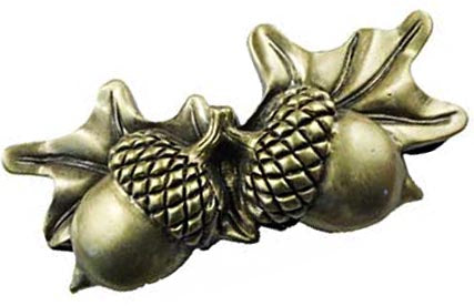 Sierra Lifestyles - Big Sky Cabinet Hardware Acorn Pull - Antique Brass - cabinetknobsonline