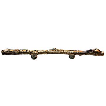 Sierra Lifestyles - Big Sky Cabinet Hardware 8" Branch Pull - Antique Brass - cabinetknobsonline
