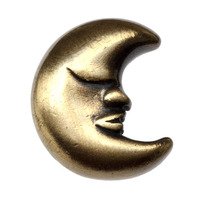 Big Sky Hardware-Kids Moon Cabinet Knob Antique Brass - cabinetknobsonline