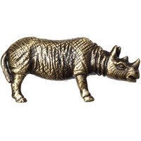 Big Sky Hardware-Animal Rhino Cabinet Knob Antique Brass - cabinetknobsonline