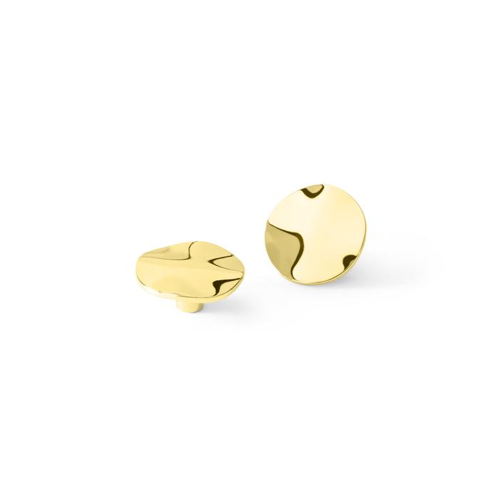 MICHAEL ARAM GOLD TONE SMALL RIPPLE CABINET KNOB - cabinetknobsonline