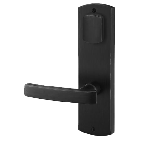 Emtek Door Hardware SidePlate Locksets Sandcast Bronze Tubular Missoula 9 1-4" Single  Keyed Passage 5-1-2" CC - cabinetknobsonline