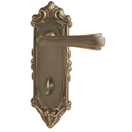 Emtek Door Hardware SidePlate Locksets  Brass Thumbturn Victoria Plate Non-Keyed Privacy 3-3-8"C-C - cabinetknobsonline