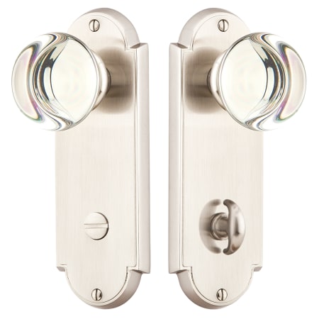 Emtek Door Hardware SidePlate Locksets  Brass Thumbturn Delaware Plate Non -Keyed Privacy 3-3-8" C-C - cabinetknobsonline