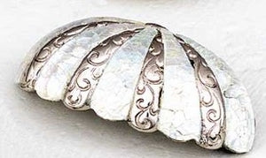 Symphony Designs Decorative Hardware Mother of Pearl Inlaid on Solid Brass in Polished Nickel - cabinetknobsonline