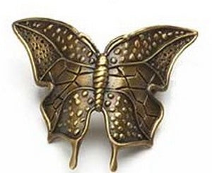 Symphony Designs Decorative Hardware Solid Brass Butterfly in Estate Dover Finish - cabinetknobsonline