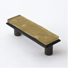 Nifty Nob 3" CTC Cabinet Pull-Champagne Glass with Oil Rubbed Bronze Base - cabinetknobsonline