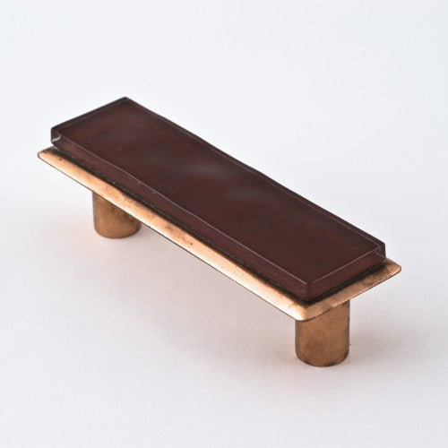 NIFTY NOB 3 Inch CTC Cabinet Pull-Merlot Glass with Copper Base - cabinetknobsonline