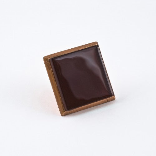 NIFTY NOB 1 3-4 INCH Medium CABINET KNOB- MERLOT GLASS WITH COPPER BASE - cabinetknobsonline