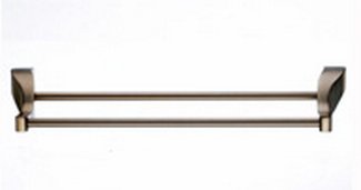 Top Knobs Bathroom Hardware Aqua 18" Double Towel Rod-Brushed Bronze - cabinetknobsonline