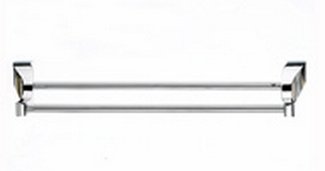 Top Knobs Bathroom Hardware Aqua 18" Double Towel Rod-Polished Chrome - cabinetknobsonline