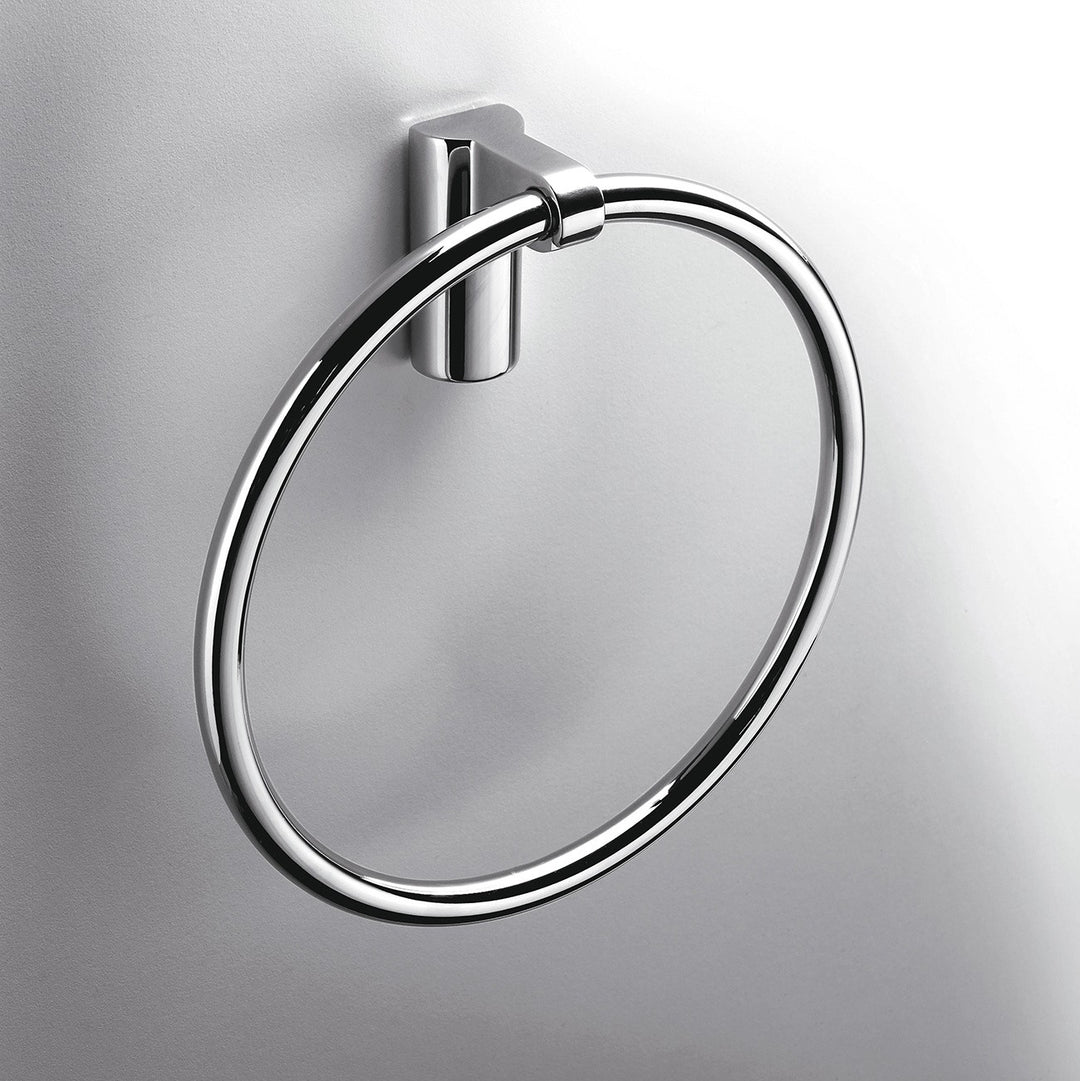 Colombo Design Luna Collection Ring Towel Holder  Chrome - cabinetknobsonline