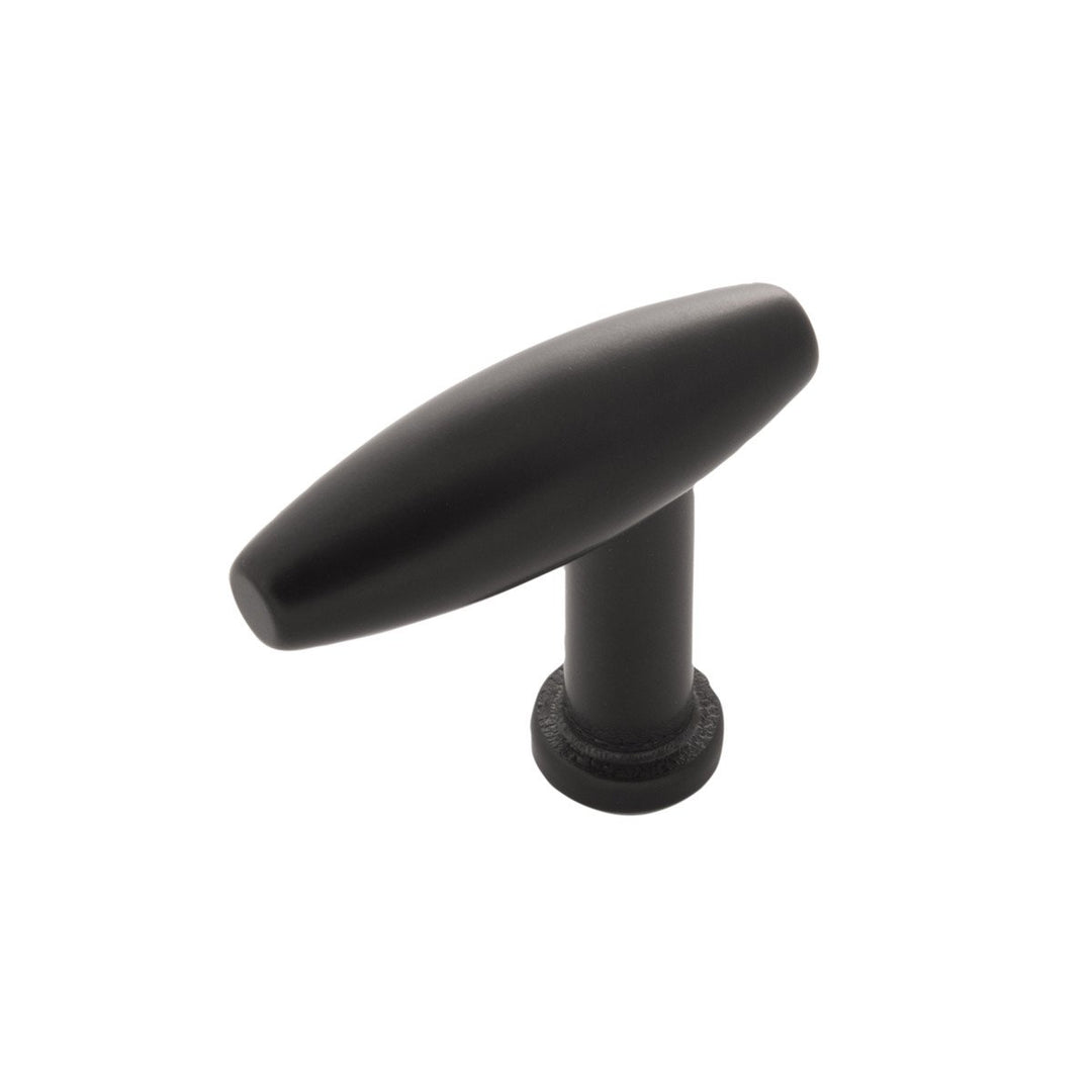 Belwith-Keeler Cabinet Hardware Wexler Collection Knob 1-1-2 Inch X 1-2 Inch Flat Onyx Finish - cabinetknobsonline