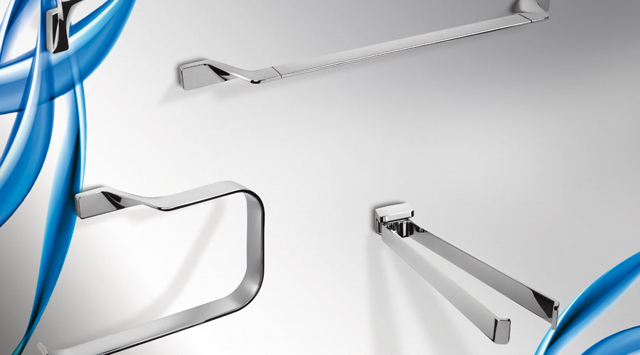 Colombo Design Bathroom Accessories Alize Swivel Double Towel  Bar Chrome -38cm - cabinetknobsonline