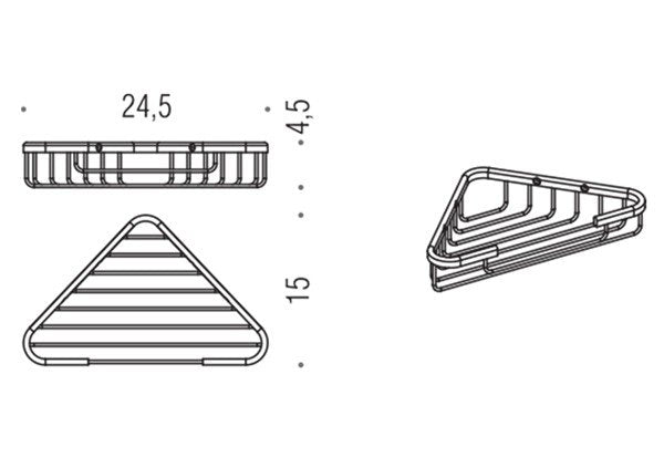 Colombo Design Basic Collection  Single Corner Shower Basket - cabinetknobsonline