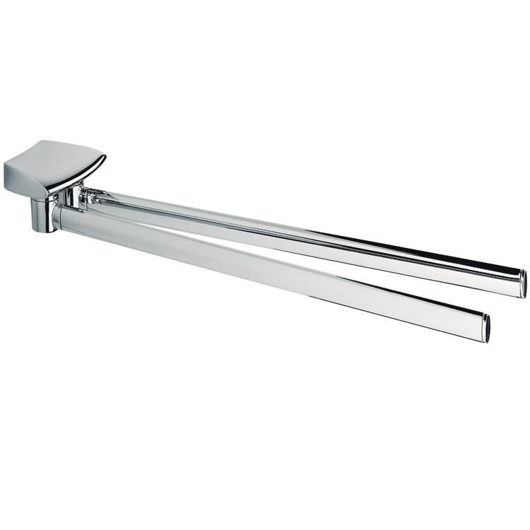 Colombo Design Bathroom Accessories Land Collection Double Swivel Towel Bar Chrome 34.5cm - cabinetknobsonline