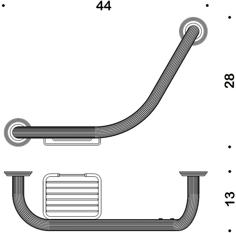 Colombo Design Hermitage Collection Bathroom-Shower Grab BarW-Reversible Soap Dish - cabinetknobsonline