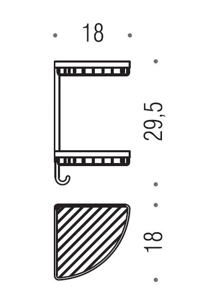 Colombo Designs Small Double Corner Shower Basket w- Hook-Chrome - cabinetknobsonline