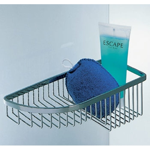 Colombo Designs Single Corner Shower Basket -Chrome - cabinetknobsonline