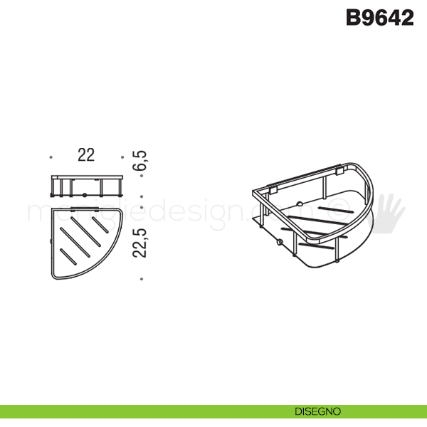 Colombo Designs Free Standing Triangle Soap Basket for Shower-Chrome - cabinetknobsonline